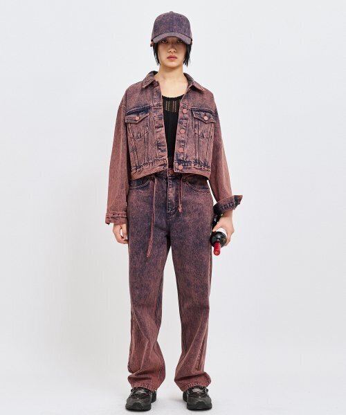 C WEAR BY THE GENIUS（シーウェアバイザジーニアス）の「ワインデニムクロップトラッカージャケット（デニムジャケット・レディース・その他・size1）」の6枚目の写真