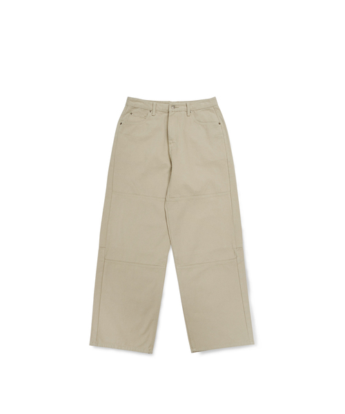 FLATWAVE IN SEOUL(フラットウェーブインソウル)の「Vee Wide Cotton Pants Beige(その他パンツ・メンズ・その他・SMALL/MEDIUM/LARGE/X-LARGE)」の1枚目の写真