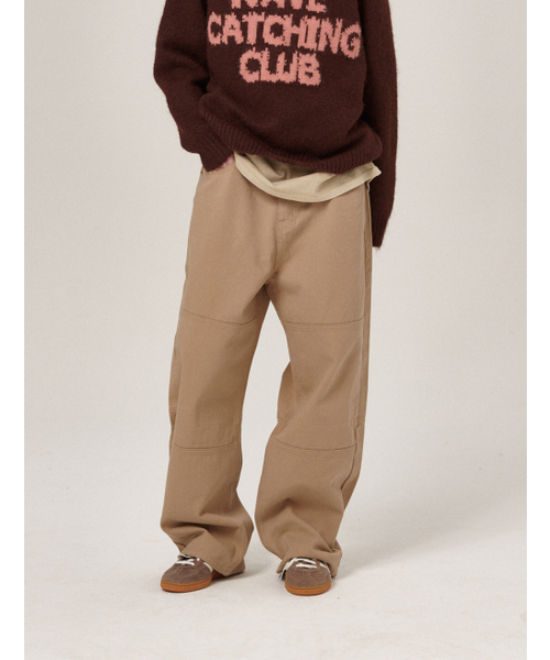 FLATWAVE IN SEOUL(フラットウェーブインソウル)の「Vee Wide Cotton Pants Beige(その他パンツ・メンズ・その他・SMALL/MEDIUM/LARGE/X-LARGE)」の3枚目の写真