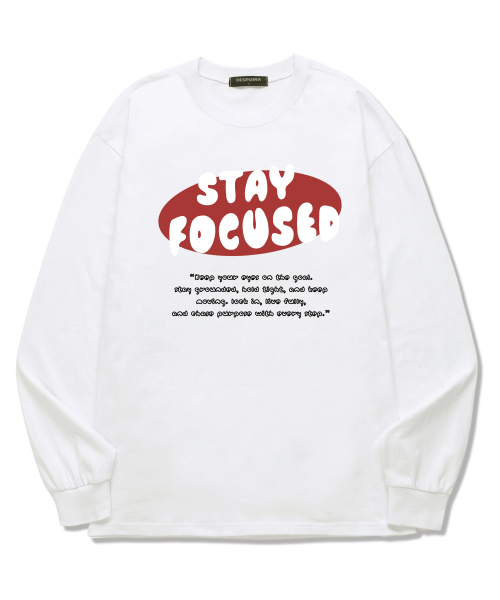 OUSE(オウズ)の「STAY FOCUSED ロングスリーブ (DLS033) ホワイト(Tシャツ/カットソー・レディース・その他・SMALL/MEDIUM/LARGE/X-LARGE/XX-LARGE)」の1枚目の写真
