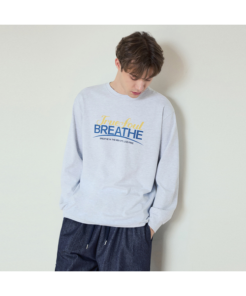 WEDNESDAY OASIS(ウェンズデーオアシス)の「ブリーズロングスリーブTシャツ_3カラー(W25-TP09)(Tシャツ/カットソー・メンズ・ネイビー/クリーム/グレー・MEDIUM/LARGE)」の2枚目の写真