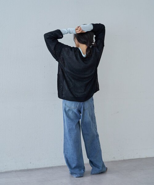 SHENERY（シーナリー）の「リネンオーバーニット（ニット/セーター・レディース・ブラック/オフホワイト/ベージュ・FREE）」の15枚目の写真