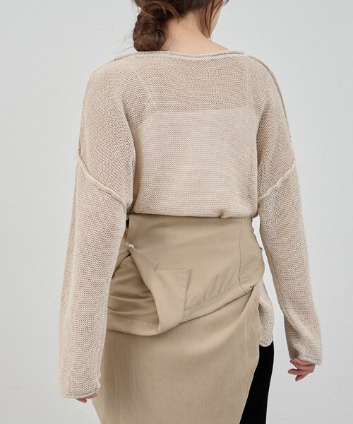 SHENERY（シーナリー）の「リネンオーバーニット（ニット/セーター・レディース・ブラック/オフホワイト/ベージュ・FREE）」の7枚目の写真