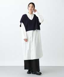 studio CLIP | 《natural by clip》7ゲージニットベスト×シャツワンピース(シャツワンピース)
