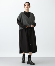 studio CLIP | 《natural by clip》7ゲージニットベスト×シャツワンピース(シャツワンピース)