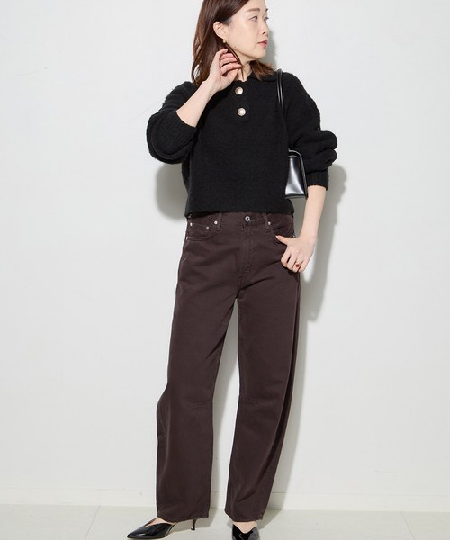 journal standard L'essage(ジャーナルスタンダードレサージュ)の「MOUSSEキモウプルオーバー(ニット/セーター・レディース・ブラック/ベージュ・FREE)」の3枚目の写真