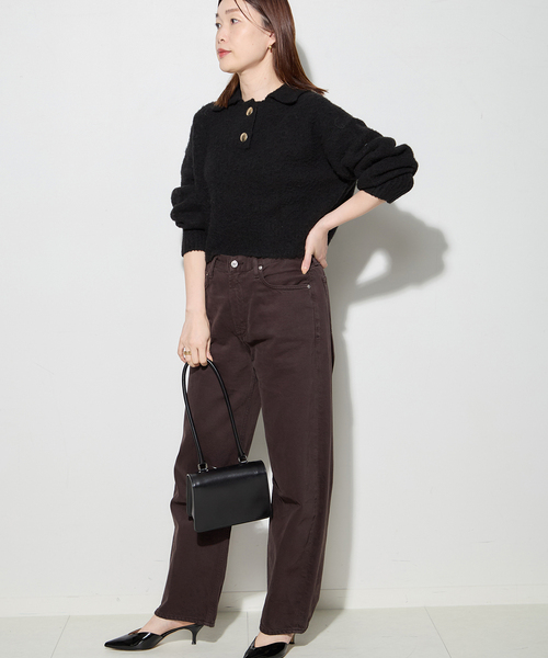 journal standard L'essage(ジャーナルスタンダードレサージュ)の「MOUSSEキモウプルオーバー(ニット/セーター・レディース・ブラック/ベージュ・FREE)」の4枚目の写真