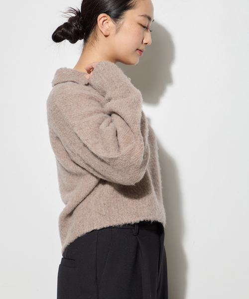 journal standard L'essage(ジャーナルスタンダードレサージュ)の「MOUSSEキモウプルオーバー(ニット/セーター・レディース・ブラック/ベージュ・FREE)」の12枚目の写真