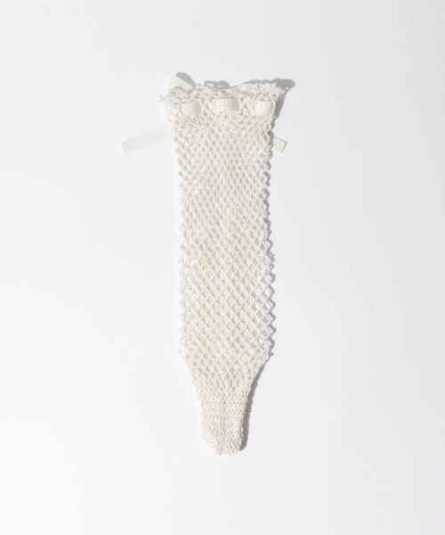 Ray BEAMS(レイビームス)の「Ray BEAMS / トーション リボン ソックス(ソックス/靴下・レディース・オフホワイト/ブラック・ONE SIZE)」の5枚目の写真