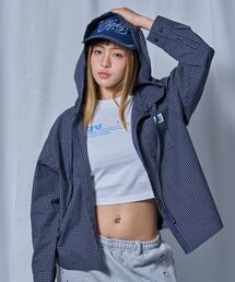 SEQUENZ（シークエンズ）の「【sqnz（エスキュンズ）】sqnz angel hooded l/s shirts  / レディース 長袖シャツ パーカー チェック フーディ ワンポイント シンプル（シャツ/ブラウス）」