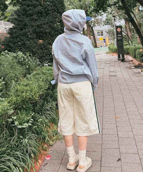 SEQUENZ（シークエンズ）の「※WEB限定 / フード付き / レディースエンジェル長袖シャツ / sqnz angel hooded l/s shirts（シャツ/ブラウス・レディース・ライトブルー/ネイビー/グリーン系その他・MEDIUM/SMALL）」の7枚目の写真
