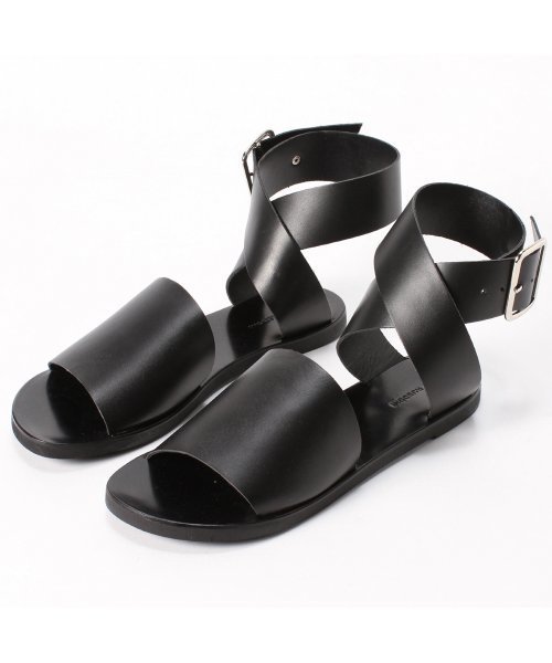 FABIO RUSCONI（ファビオルスコーニ）の「【Fabio Rusconi】フトベルトフラットサンダル◆（サンダル・レディース・ブラック/ゴールド・36/39/37/38/35）」の4枚目の写真