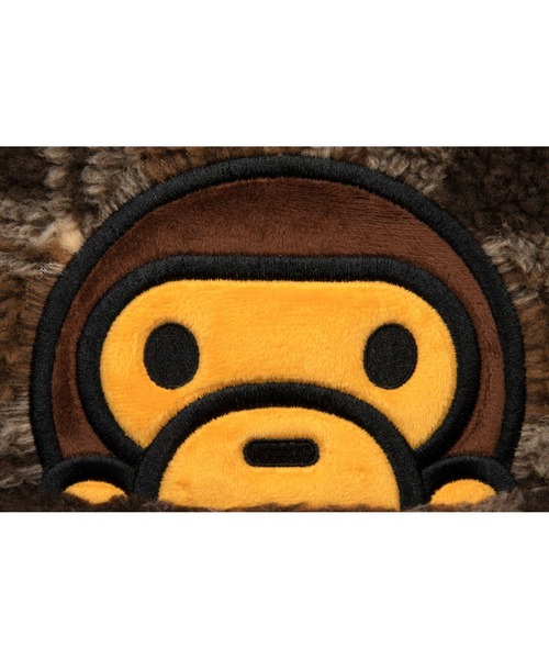 A BATHING APE（アベイシングエイプ）の「BABY MILO FAUX FUR CHECK MEDIUM BACKPACK（ショルダーバッグ・メンズ・ベージュ・FREE）」の4枚目の写真