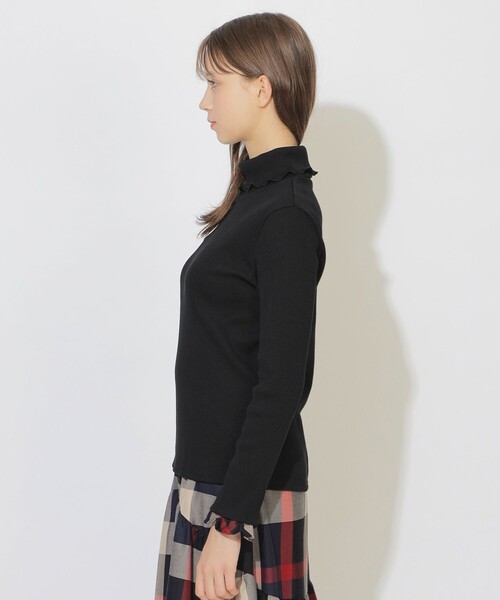 CB CRESTBRIDGE（シービークレストブリッジ）の「【Quiet checkシリーズ】ハイネックインナー（Tシャツ/カットソー・レディース・ブラック・M）」の8枚目の写真