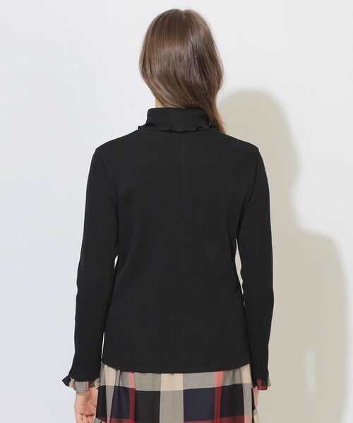CB CRESTBRIDGE（シービークレストブリッジ）の「【Quiet checkシリーズ】ハイネックインナー（Tシャツ/カットソー・レディース・ブラック・M）」の9枚目の写真