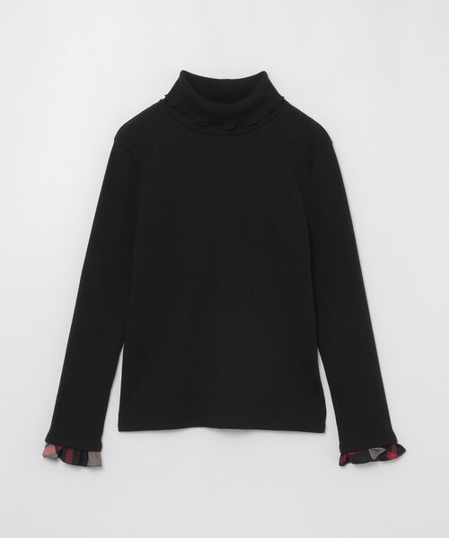 CB CRESTBRIDGE（シービークレストブリッジ）の「【Quiet checkシリーズ】ハイネックインナー（Tシャツ/カットソー・レディース・ブラック・M）」の11枚目の写真