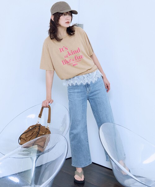 ANY(エニィ)の「7daysデイリーワイドデニム(デニムパンツ・レディース・サックスブルー系/グレー系/ホワイト系/ネイビー系・LARGE/MEDIUM/SMALL/X-SMALL)」の4枚目の写真