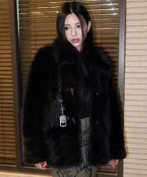 ILLIGO（イリゴ）の「シアリングファージャケット ブラック（ムートンコート）」