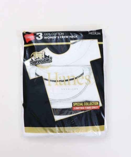HANES(ヘインズ)の「【HANES/ヘインズ】3PリバーシブルTシャツ by THE DODO JEAN(Tシャツ/カットソー・レディース・ホワイト/レッド/ブラック・S/M/L)」の4枚目の写真
