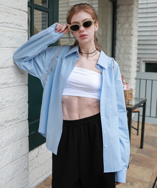 LOSSYROW（ロッシロー）の「Bio Cotton Washing Shirt Blue（シャツ/ブラウス・レディース・その他・FREE）」の4枚目の写真