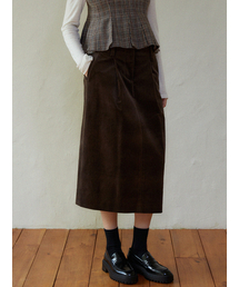 LARGO（ラルゴ）の「High waist pintuck skirt (brown)（スカート）」