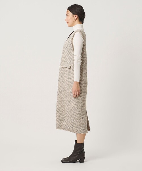 A DAY IN THE LIFE UNITED ARROWS(アデイインザライフユナイテッドアローズ)の「ツイードライク ジャンパースカート ベージュ<A DAY IN THE LIFE>(ワンピース・レディース・ベージュ・FREE)」の6枚目の写真