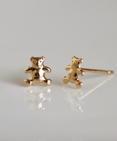 cui-cui(キュイキュイ)の「ゴールド ベア ピアス | K10YG 〈Web限定〉(ピアス(両耳用)・レディース・イエローゴールド・FREE)」の2枚目の写真