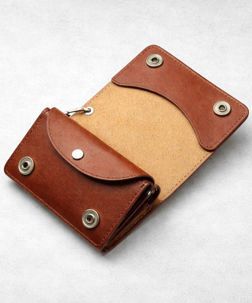 セール】栃木レザー トラッカーウォレット Wフラップショート（財布