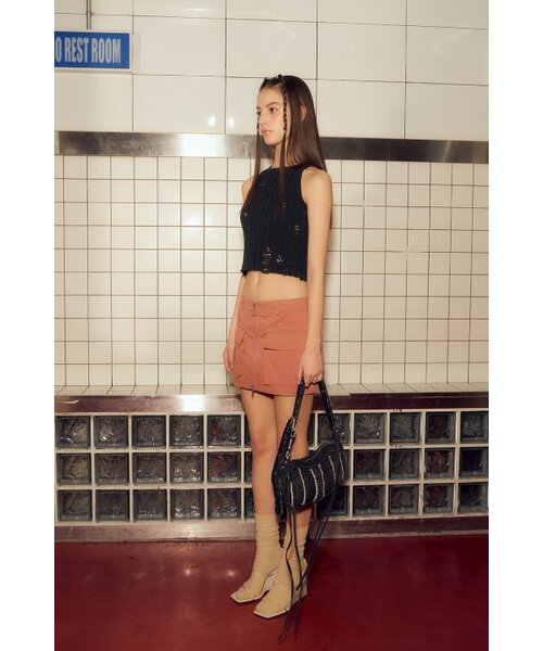 AFTERHOURS（アフターアワーズ）の「FRONT POCKET ZIP-UP SKIRT (BRICK ROSE)（スカート・レディース・その他・FREE）」の2枚目の写真