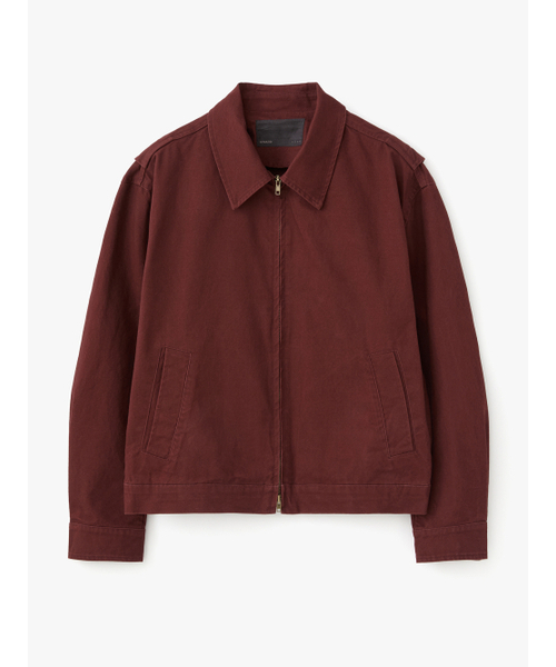 ウォッシュドワークジップアップジャケット - バーガンディ