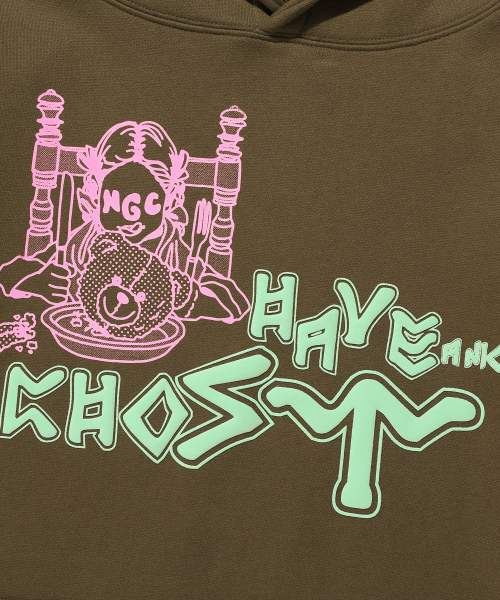 NICE GHOST CLUB（ナイスゴーストクラブ）の「HAVE A NICE GHOST HOODIE_KHAKI(NG2DFUM424A)（パーカー・レディース・カーキ・S/M/L）」の6枚目の写真