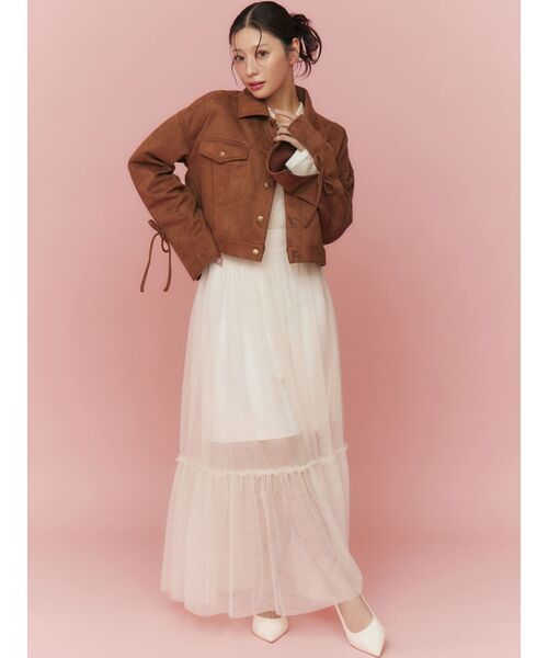 RESEXXY（リゼクシー）の「レイヤードチュールロングスカート（スカート・レディース・ブラック/ホワイト/ブラウン・FREE）」の13枚目の写真