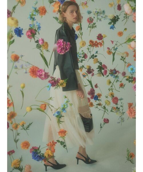 RESEXXY（リゼクシー）の「レイヤードチュールロングスカート（スカート・レディース・ブラック/ホワイト/ブラウン・FREE）」の15枚目の写真