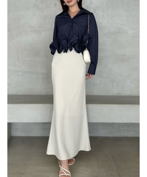 SNIDEL（スナイデル）の「シンプルマーメイドスカート（スカート・レディース・ミント/ブラック/オフホワイト・1/0）」の2枚目の写真