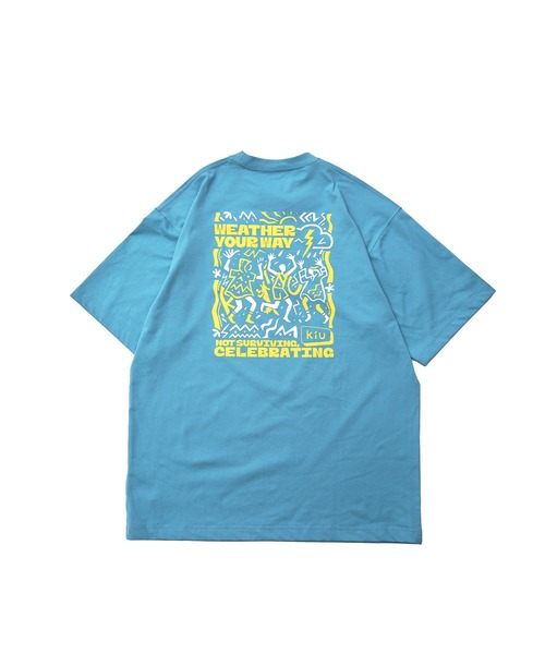 KiU(キウ)の「キウ UVカットクイックドライグラフィックT(Tシャツ/カットソー・メンズ・サックスブルー/オフホワイト/ブラック・MEDIUM/X-LARGE/LARGE)」の3枚目の写真