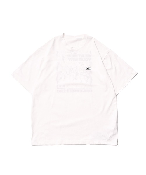 KiU(キウ)の「キウ UVカットクイックドライグラフィックT(Tシャツ/カットソー・メンズ・サックスブルー/オフホワイト/ブラック・MEDIUM/X-LARGE/LARGE)」の5枚目の写真