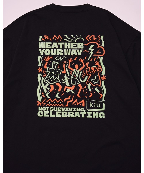KiU(キウ)の「キウ UVカットクイックドライグラフィックT(Tシャツ/カットソー・メンズ・サックスブルー/オフホワイト/ブラック・MEDIUM/X-LARGE/LARGE)」の10枚目の写真