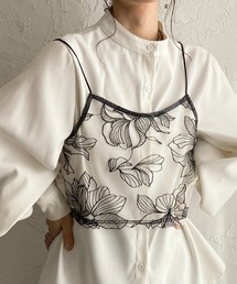 She's Closet（シーズクローゼット）の「花柄刺繍シアー ビスチェ チュール キャミソール（キャミソール）」