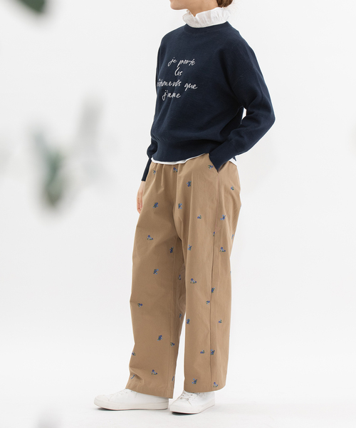 nop de nod(ノップドゥノッド)の「スエット風ロゴニット(ニット/セーター・レディース・ライトピンク・M)」の3枚目の写真