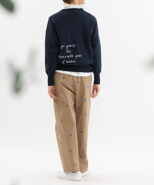 nop de nod(ノップドゥノッド)の「スエット風ロゴニット(ニット/セーター・レディース・ライトピンク・M)」の4枚目の写真