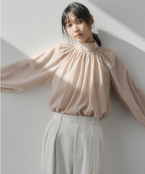 anuans（アニュアンス）の「キュプラコットンボリュームブラウス（シャツ/ブラウス・レディース・ホワイト/ピンク/ブラウン/グリーン系その他2・F）」の5枚目の写真