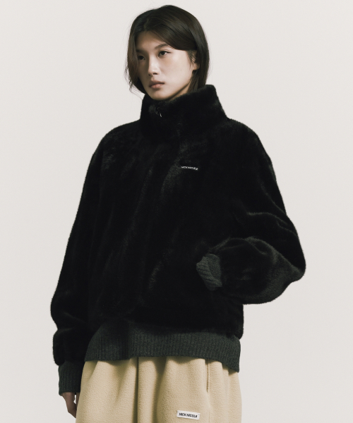 NICK&NICOLE(ニックアンドニコール)の「PREMIUM TOUCH FUR HIGH NECK JACKET_BLACK(ムートンコート・レディース・その他・FREE)」の3枚目の写真