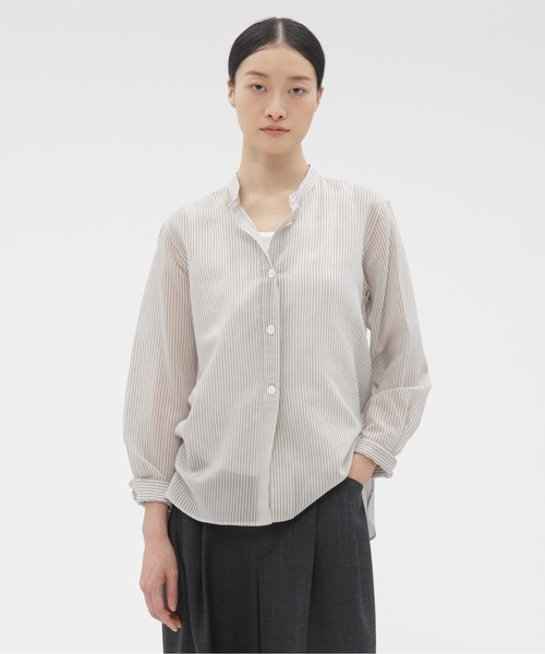 セール】COTTON SILK STRIPE（シャツ/ブラウス）｜MARGARET HOWELL