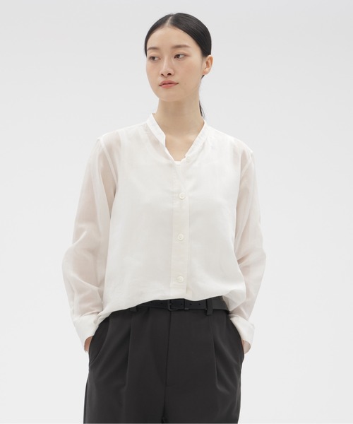 セール】COTTON SILK STRIPE（シャツ/ブラウス）｜MARGARET HOWELL