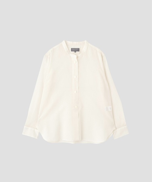 MARGARET HOWELL（マーガレットハウエル）の「COTTON SILK STRIPE（シャツ/ブラウス・レディース・ホワイト/ブルー/グレー・1/2）」の6枚目の写真