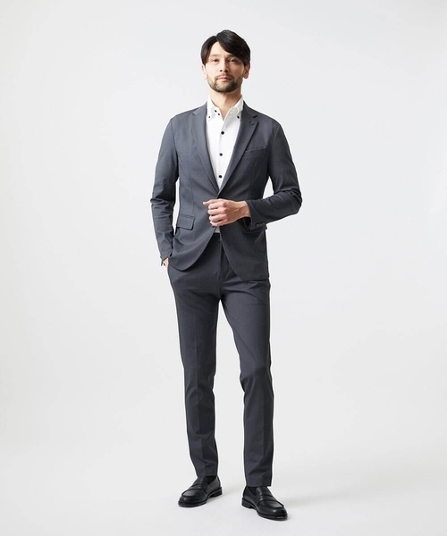 MICHEL KLEIN HOMME (ミッシェルクランオム)の「【セットアップ】ストレッチスラックスパンツ(スラックス・メンズ・ネイビー/グレー・MEDIUM/LARGE/X-LARGE)」の4枚目の写真