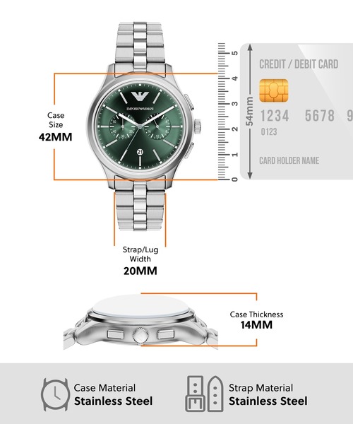 EMPORIO ARMANI（エンポリオアルマーニ）の「エンポリオ・アルマーニ 腕時計 メンズ アナログ ステンレス AR11746（アナログ腕時計・メンズ・シルバー・FREE）」の9枚目の写真