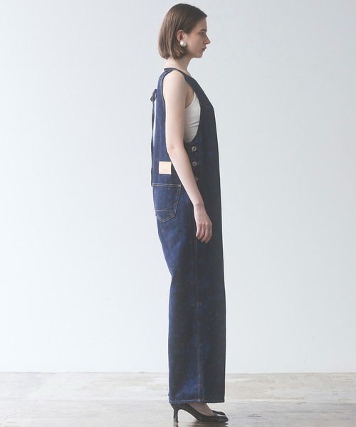 SOMETHING（サムシング）の「atelier SOMETHING　AMERICAN SLEEVE ALL IN ONE/アメリカンスリーブオールインワン【FLOWER】（サロペット/オーバーオール・レディース・ブルー・FREE）」の6枚目の写真