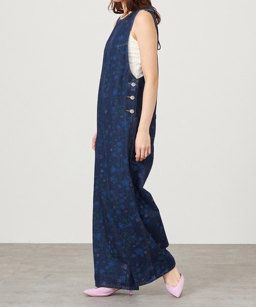 SOMETHING（サムシング）の「atelier SOMETHING　AMERICAN SLEEVE ALL IN ONE/アメリカンスリーブオールインワン【FLOWER】（サロペット/オーバーオール・レディース・ブルー・FREE）」の10枚目の写真