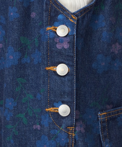 SOMETHING（サムシング）の「atelier SOMETHING　AMERICAN SLEEVE ALL IN ONE/アメリカンスリーブオールインワン【FLOWER】（サロペット/オーバーオール・レディース・ブルー・FREE）」の13枚目の写真